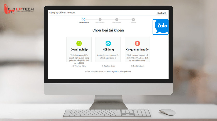 alt text: Minh họa các loại tài khoản Zalo OA