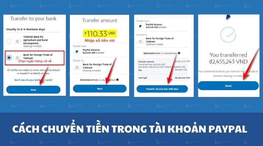 cách chuyển tiền trong paypal