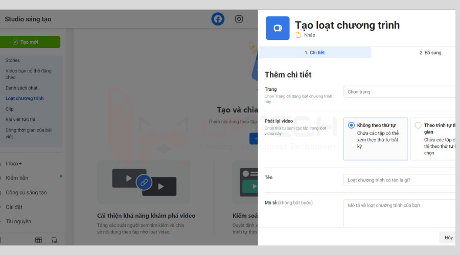 C&aacute;ch tạo loạt chương tr&igrave;nh bằng Studio s&aacute;ng tạo
