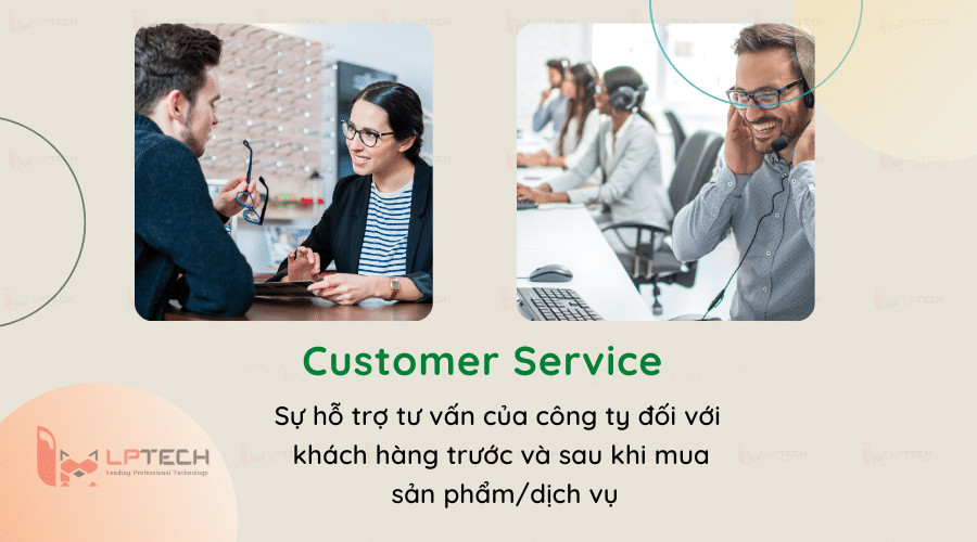 Mô tả ảnh: Hình ảnh minh họa về dịch vụ khách hàng với biểu tượng người đại diện hỗ trợ khách hàng