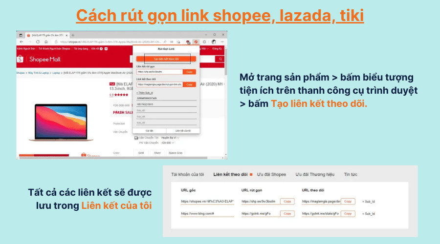 tạo link rút gọn