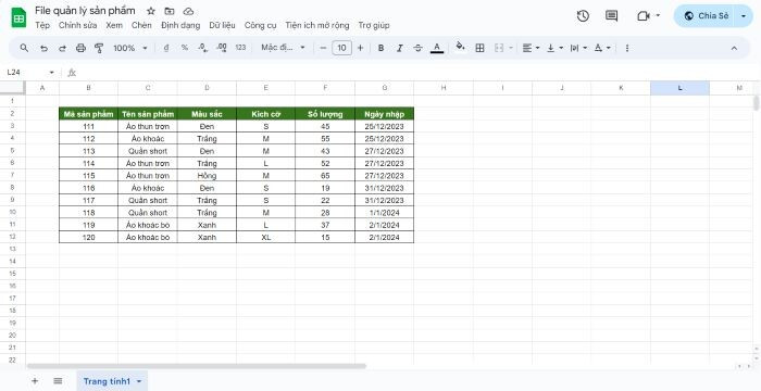 Tổng hợp mẫu file Excel quản lý bán hàng quần áo chuẩn nhất 2024